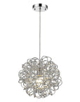 Mingle 1-Light Polished Chrome Pendant With Faceted Chrome Aluminum Wire Shade