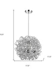 Mingle 3-Light Polished Chrome Pendant With Faceted Chrome Aluminum Wire Shade