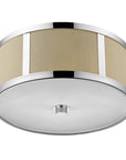 Butler 2-Light Polished Chrome Pendant With Coarse Cream Linen Shade And Opal Acrylic Diffuser