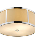 Butler 3-Light Polished Chrome Pendant With Coarse Cream Linen Shade And Opal Acrylic Diffuser