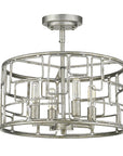 Amoret 4-Light Antique Silver Convertible Pendant