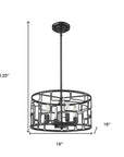 Amoret 4-Light Matte Black Convertible Pendant
