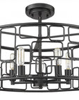 Amoret 5-Light Matte Black Convertible Pendant