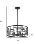 Amoret 5-Light Matte Black Convertible Pendant
