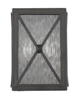 Burnished Bronze Criss Cross Water Glass Outdoor Light