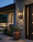 Black And Clear Three Light Transparent Dimmable Outdoor Hanging Lights With Black And Clear Shades