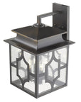 Black And Clear Four Light Seeded Dimmable Outdoor Hanging Lights With Black And Clear Shades