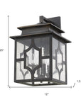 Black And Clear Four Light Seeded Dimmable Outdoor Hanging Lights With Black And Clear Shades