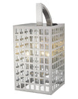 White And Clear Three Light Seeded Dimmable Outdoor Hanging Lights With White And Clear Shades
