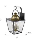 Black Clear And Brass Four Light Transparent Dimmable Outdoor Hanging Lights With Black Clear And Brass Shades