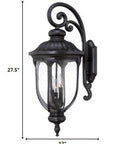 Laurens 3-Light Matte Black Wall Light