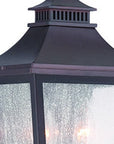 Black And Clear Two Light Frosted Dimmable Outdoor Hanging Lights With Black And Clear Shades