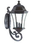 Black And Clear Three Light Hammered Dimmable Outdoor Hanging Lights With Black And Clear Shades