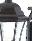 Black And Clear Three Light Hammered Dimmable Outdoor Hanging Lights With Black And Clear Shades