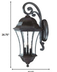 Waverly 3-Light Black Coral Wall Light