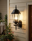 Matte Black Ornamental Carousel Lantern Wall Light