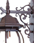 Three Light Dark Brown Hanging Glass Globe Wall Light