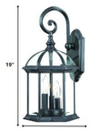 Three Light Matte Black Eastern Lantern Wall Light
