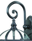 Three Light Matte Black Eastern Lantern Wall Light