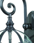 Three Light Matte Black Eastern Lantern Wall Light