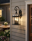Three Light Matte Black Eastern Lantern Wall Light