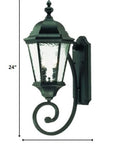 Two Light Matte Black Carousel Lantern Wall Light
