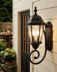 Two Light Matte Black Carousel Lantern Wall Light