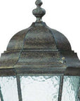 Black And Clear Three Light Hammered Dimmable Outdoor Hanging Lights With Black And Clear Shades