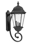 Black And Clear Three Light Hammered Dimmable Outdoor Hanging Lights With Black And Clear Shades