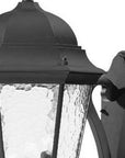 Black And Clear Three Light Hammered Dimmable Outdoor Hanging Lights With Black And Clear Shades