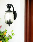 Matte Black Hanging Pineapple Wall Light