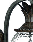 Black And Clear Three Light Crackled Dimmable Outdoor Hanging Lights With Black And Clear Shades