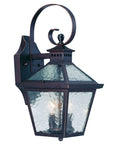 XL Two Antique Bronze Black Hammered Glass Wall Light