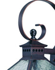 XL Two Antique Bronze Black Hammered Glass Wall Light