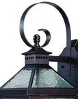 Bronze And Clear Three Light Hammered Dimmable Outdoor Hanging Lights With Bronze And Clear Shades