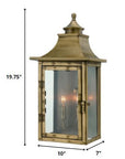 Brass And Clear Two Light Transparent Dimmable Outdoor Hanging Lights With Brass And Clear Shades