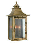 Brass And Clear Two Light Transparent Dimmable Outdoor Hanging Lights With Brass And Clear Shades