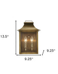 Brass And Clear Two Light Transparent Dimmable Outdoor Hanging Lights With Brass And Clear Shades