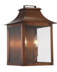 Copper And Clear Two Light Transparent Dimmable Outdoor Hanging Lights With Copper And Clear Shades