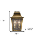 Brass And Clear Two Light Transparent Dimmable Outdoor Hanging Lights With Brass And Clear Shades