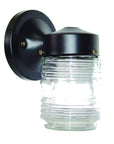 Black Standard Jelly Jar One Light Outdoor Wall Light