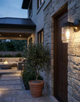 Black Standard Jelly Jar One Light Outdoor Wall Light