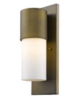 Brass And White Frosted Dimmable Outdoor Hanging Light With Brass And White Shades