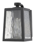 Matte Black glass panels Outdoor Wall Light
