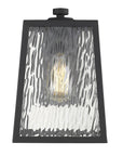 Black And Clear Seeded Dimmable Outdoor Hanging Light With Black And Clear Shades
