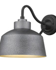 Pebbled Gray Bowl Shape Outdoor Wall Light