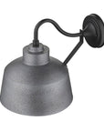 Pebbled Gray Bowl Shape Outdoor Wall Light