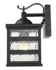 Glass panel Matte Black Outdoor Cage Light