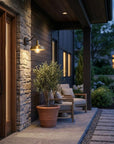 Brass Seeded Dimmable Outdoor Hanging Light With Brass Shades