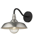 Silver And Black Seeded Dimmable Outdoor Hanging Light With Silver And Black Shades